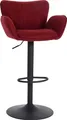 Produktbild: Barhocker HWC-M67, Drehstuhl Barstuhl, mit Armlehne Fußablage drehbar Stoff/Textil Eisen   bordeaux Fuß schwarz