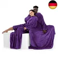 Produktbild: DecoKing Decke mit Ärmeln 170x200 cm Violett Microfaser TV Decke Kuscheldecke
