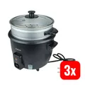 Produktbild: KORONA Reiskocher Dampfgarer Reiskocher 400 Watt 1L Schwarz Silber 3 STÜCK