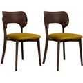 Produktbild: Esszimmerstühle Lyco 2 St Gestell Aus Massivholz, Gelb, Stoff/holz, Scandinavian, 47x80,5x45 Cm - Konsimo