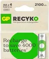 Produktbild: GP Battery ReCyko Mignon AA -Akku NiMH 2100 mAh 1.2 V 4 St. (GPRCK210AA112C4)