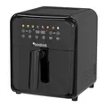 Produktbild: TurboTronic Heißluftfritteuse XXL 6 Liter, 1600W, 8 Programme, Timer, Airfryer Heissluftfritteuse Digital Fritteuse Fettfrei 1-60 Min Modernes Power Metall Design (Schwarz)