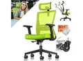 Produktbild: KESSER® Bürostuhl mit verstellbaren Armlehnen Drehstuhl mit Lendenwirbelstütze Rückenschonend Schreibtischstuhl ergonomisch mit Kopfstütze Office Chair Wippfunktion bis 125° mit 5x Gummirollen