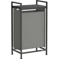 Produktbild: VASAGLE Wäschekorb, Wäschekorb, Ausziehbarer und abnehmbarer Beutel, Regal, Metallrahmen, 47 L, 42 x 28 x 75 cm, Schiefergrau und Kohlegrau BLH001G01