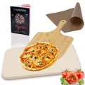 Produktbild: Backstein Set Pizzastein inkl. Schaufel Backofen Gasgrill Rezeptbuch  🍕