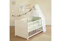 Produktbild: roba® Komplettbett Woodland Buddies - umbaubares Babybett, Textilausstattung, Baby & Kind, Inkl. Matratze, Himmel & Nestchen & Bettwäsche Set 100x135 cm - Weiß