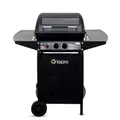 Produktbild: tepro Lavastein Gasgrill Irvine mit max. 5,4 kW Leistung, Edelstahl-Doppelbrenner, inklusive Lavasteine, Piezozündung im Drehregler, Grillwagen mit Rädern, Maße ca. 94 x 51 x 102 cm, Schwarz