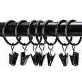 Produktbild: Concisea Pack of 40 Curtain Rings Clips Curtain Rings with Clip Metal Curtain Ring Clips Suitable for Hanging Curtains in Kitchen, Bathroom, Bedroom, Living Room, Balcony, etc