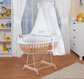 Produktbild: Waldin Baby Stubenwagen-Set mit Ausstattung,XXL,Gestell natur,weiß/Punkte grau