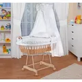 Produktbild: Waldin Baby Stubenwagen-Set mit Ausstattung,XXL,Gestell natur,weiß/Punkte grau - Weiß