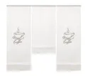 Produktbild: Clever-Kauf-24 Scheibengardine Design Mini Flächenvorhang Set weiß bestickt Kaffee 4057-01 (3 St), Stangendurchzug, transparent, bestickt