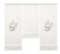 Produktbild: Design Mini Flächenvorhang Set weiß bestickt Kaffee Coffee braun Schiebegardine