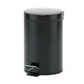 Produktbild: kela Kosmetikeimer schwarz 3l, Metall Tretmülleimer Badezimmer, Badmülleimer mit Inneneimer und Tragehenkel, MONACO, Mülleimer schwarz matt