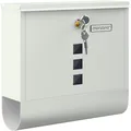 Produktbild: DeubaXXL DE Briefkasten Weiß Stahl 30,5x10x33,5cm 108100