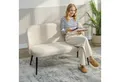 Produktbild: HOMCOM 2-Sitzer Sofa mit Metall- und Holzrahmen, Couch 1 Teile, samtartiger Stoffbezug, Beige