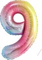 Produktbild: Geburtstag zahlen luftballon 9 jahre | Regenbogen Farbverlauf-Riesen