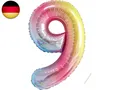 Produktbild: Geburtstag zahlen luftballon 9 jahre | Regenbogen Farbverlauf-Riesen