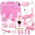 Produktbild: GAGAKU Holz Kinderschminke Set Mädchen Schminkkoffer Kinder 16-teiliges Schminke Friseur Beauty Set Frisierkoffer Spielzeug für Kinder Holzschminke Geburtstagsgeschenk ab 3 4 5 6 7 Jahre