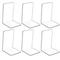 Produktbild: Hiziwimi 6Pcs klar Acryl Buchstützen mit Anti-Rutsch-Aufkleber, Buchstütze für Schlafzimmer Bibliothek Büro Schule und Desktop-Organizer Dekoration Geschenk, Bücherhalter für Regal