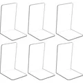 Produktbild: Buchstützen Acryl Bücherregal Bookend 6 Stück, transparent, rutschfest, 20x12...