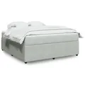 Produktbild: vidaXL Boxspringbett, Polsterbett Bett mit Matratze Matratzenauflage, Bettgestell mit Lattenrost, Doppelbett für Schlafzimmer, Hellgrau 180x200cm Samt