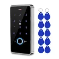 Produktbild: FST IP68 Wasserdichter RFID-Fingerabdruck-Zugangskontrolltastatur Biometrie-Zugangskontrolle WG26 / 34 Touch-Tastatur + 10 Stück 13,56 MHz Keyfobs für das Zugangskontrollsystem im Freien