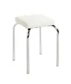 Produktbild: Stapelhocker HAKU, eckig, Sitzpolster, Bezug Kunstleder weiß, B 360 x T 360 x H 490 mm, Stahl chromsilber, 8 Stück 666031