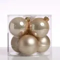 Produktbild: MARELIDA Christbaumkugeln Weihnachtskugeln Glas 8cm glänzend matt creme 6 Stück