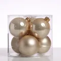 Produktbild: Christbaumkugeln Weihnachtskugel Baumschmuck Glas 8cm glänzend matt creme 6St.