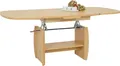 Produktbild: Couchtisch Wohnzimmertisch Michael III - Nachbildung Buche - ausziehbar und höhenverstellbar - großer Ablageboden - Maß 90-142 x 68 cm