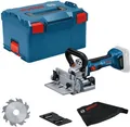 Produktbild: Bosch Akku-Flachdübelfräse GFF 18V-22 / 0601620101 | Professional | 18V | bürstenlos | L-BOXX | Staubsack | blau/schwarz