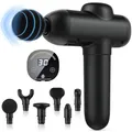 Produktbild: Muskelmassagepistole, 30 Geschwindigkeitsstufen, 6 Schlag-Massageköpfe zur Linderung von Muskelschmerzen, Körpermodellierung mit LCD-Touchscreen, tiefschwarz