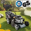 Produktbild: Benzin Rasenmäher mit Antrieb 3,5kW(4,76PS) Elektrostart 46cm Schnittbreite tüv 4 Takt ohv Motor 30-80mm Schnitthöhe 60L Fangkorb Stahlgehäuse 18170