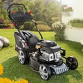 Produktbild: BRAST® Benzin Rasenmäher mit Antrieb | 3,5kW(4,76PS) | Elektrostart | 46cm Schnittbreite | viele Modelle | TÜV | 4 Takt OHV Motor | 30-80mm Schnitthöhe | 60L Fangkorb | Stahlgehäuse | Estart Speed