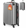 Produktbild: MONZANA® Koffer Handgepäck ABS Hard Case 4 Rollen Teleskopgriff Zahlenschloss Kantenschutz Reisekoffer Hartschalenkoffer Rollkoffer Trolley Silbe... - Silber