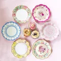Produktbild: Talking Tables 24 Pappteller Vintage Blumenmuster gewellter Rand Party 17.5 cm