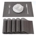 Produktbild: Tischsets Abwaschbar - Platzsets aus PVC, rutschfest und Waschbar - Platzdeckchen - Tischunterlage, Platzset, Tischuntersetzer für Esszimmer, Küche und Restaurant (Schwarz Mix, 6er Set)