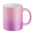 Produktbild: Sublimationstassen Glitzer Keramik 325ml (11oz), Sublimationsrohling, Mehrere Farben, Sublimation Tassen Blanko Werbegeschenk (Pink-Lila Farbverlauf, 1 Stück)