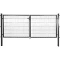 Produktbild: Solid Doppeltor Stahl Anthrazit mit Füllung für Doppelstabmatte 120 cm x 300 cm