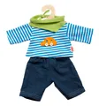 Produktbild: Heless 2315 - Bekleidungs-Set für Puppen, 3 teilig mit Jeans, Streifenshirt und