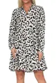 Produktbild: Hailys Damen Viskose Mini-Kleid Tunika La44rissa Langarmkleid mit Leopardmuster YS-PO20020036-2 Offwhite Leo S