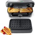 Produktbild: Eleganter 3 in 1 Sandwichmaker mit 5-Gang Temperaturregelung und Edelstahlfinish