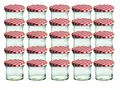 Produktbild: CapCro 25er Set Sturzglas 125 ml Marmeladenglas Einmachglas Einweckglas to 66 rot Karierter Deckel