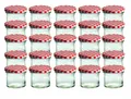 Produktbild: MamboCat Einmachglas CAPCRO 25er Set Sturzglas 125 ml Marmeladenglas rot karierter Deckel, Glas