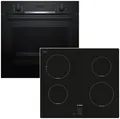 Produktbild: BOSCH Induktions Herd-Set Einbauherd Backofen Teleskopauszug + Induktionskochfeld autark 60cm, mit 1-fach Teilauszug, Hydrolyse