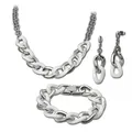 Produktbild: Amello Edelstahlschmuckset Keramik Kette, Armband, Ohrring ESSX06W