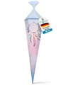 Produktbild: itenga Motiv Schultüte Mädchen 85cm – eckig mit Tüllverschluss – stabile Zuckertüte Einschulung mit Motiv (Einhorn, Pferd, Meerjungfrau, Prinzessin) (Traumfänger)