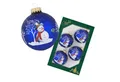 Produktbild: Krebs Glas Lauscha Weihnachtsbaumkugel 4er Set - verschneiter Schneemann - ca. 7cm - aus Glas gefertigt, winterliche Festtagsdekoration für Baum, Strauch und vieles mehr