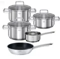 Produktbild: Rösle Topfset Moments 5-tlg. Kochtopf, Stieltopf, Bratpfanne 28cm, Induktion