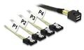 Produktbild: DeLock Kabel Mini SAS HD SFF 8643 x4 Stecker > 4 x SATA Buchse 0,5 m